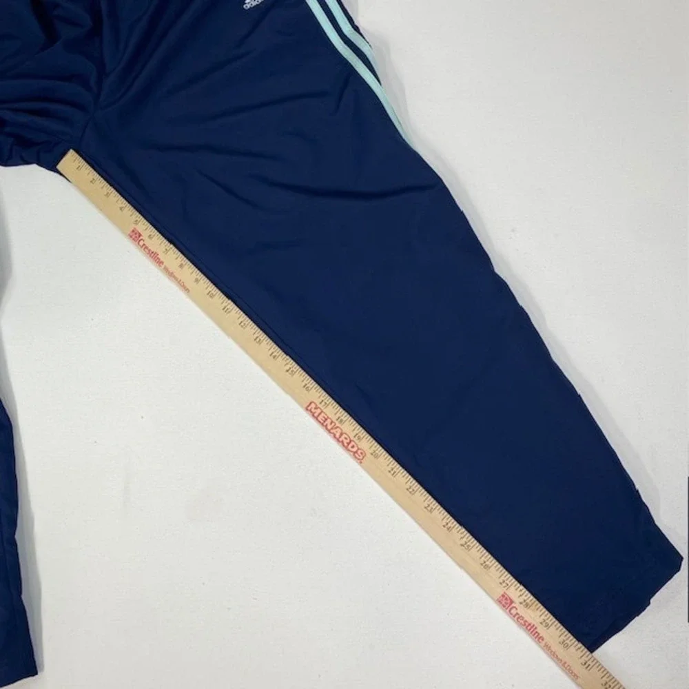 Adidas Men's Track Pants Athletic Training 3 Stripe Ankle Zip Navy Blue XL/TG‎